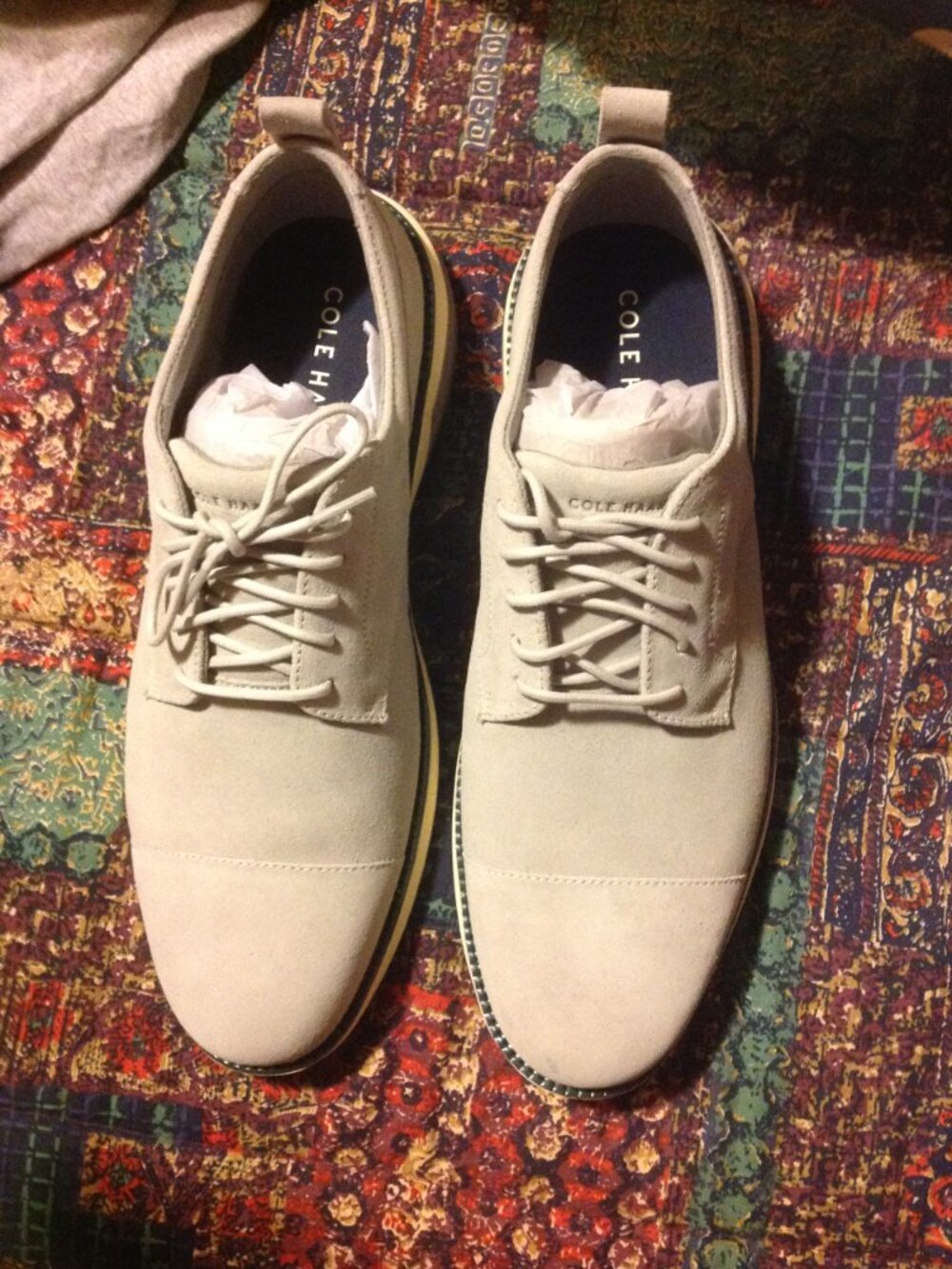 Cole Haan Men's Grand Hurrion Gray Suede Captoe Oxford Casual Shoes- 11.5M - NIB